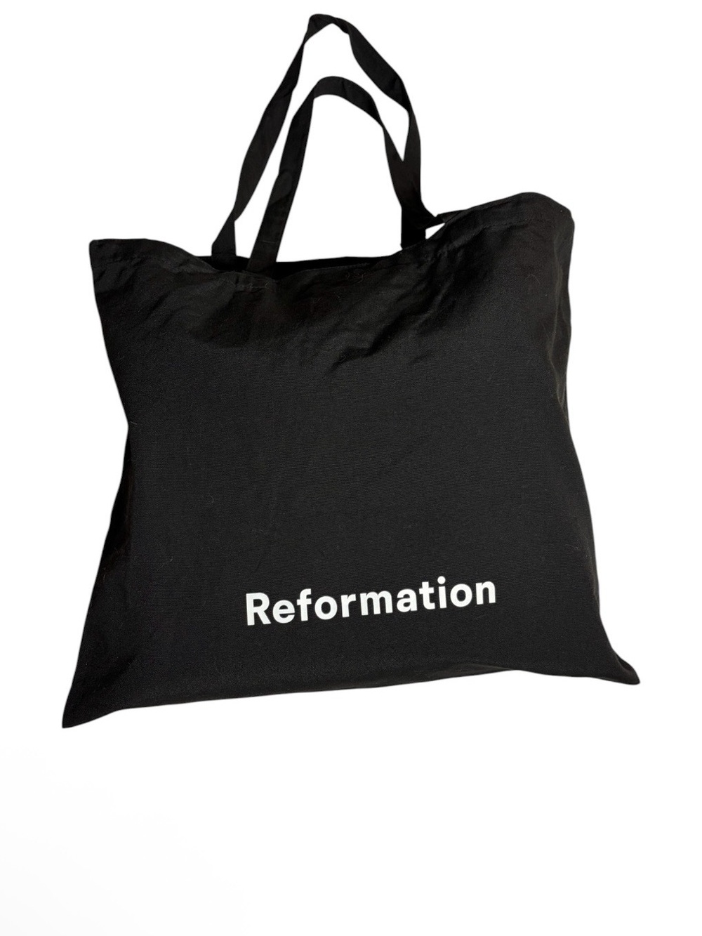 Reformation black spell out logo tote shopping bag